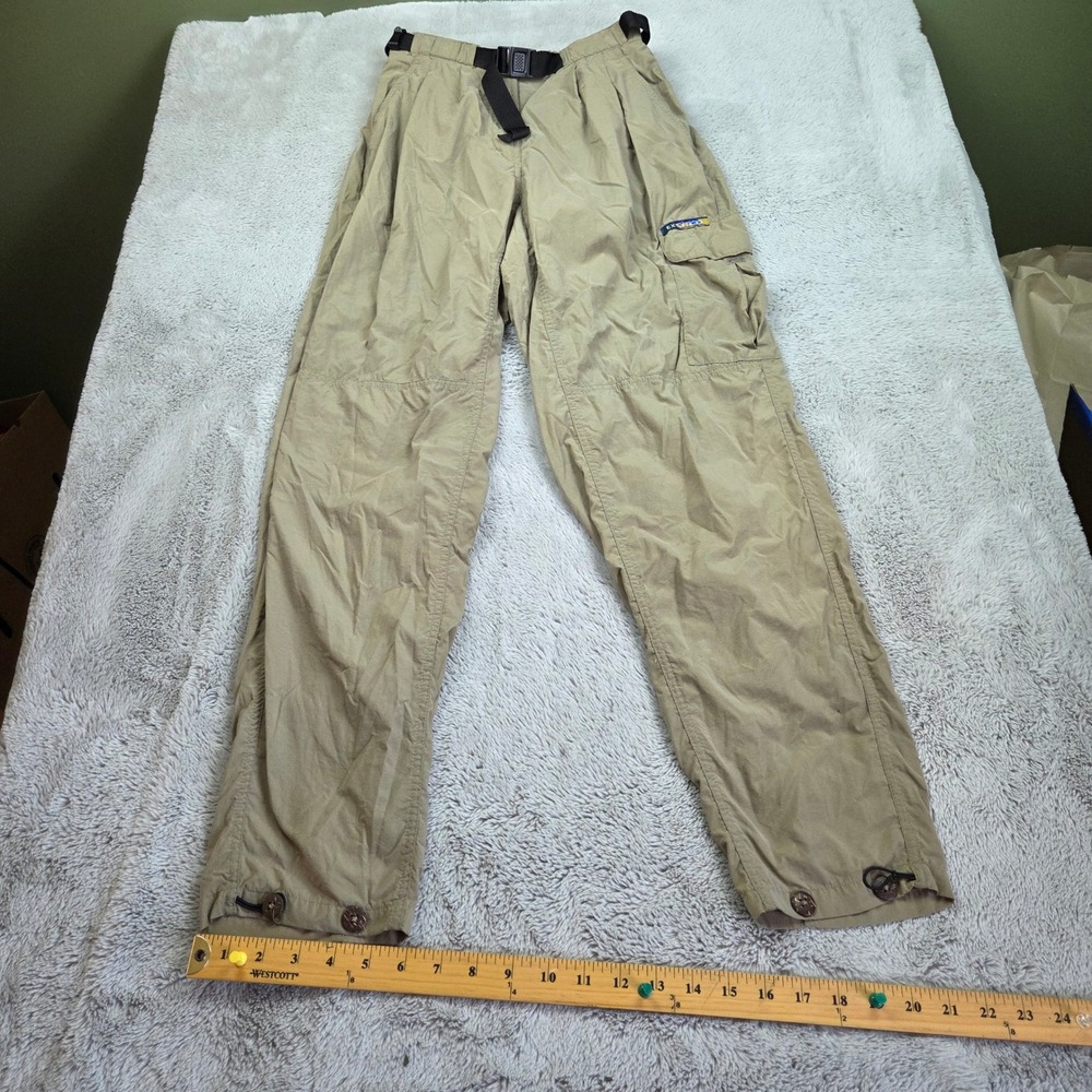 ExOfficio Hiking Pants Womens Sz 6/8 Cargo Pocket Belted Adjustable Cuffs Khaki